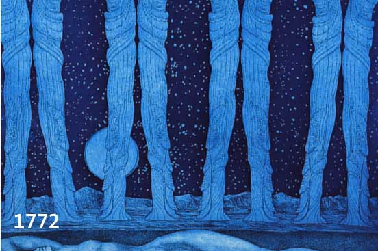 FUCHS, ERNST, PROF., GEB. 1930 WIEN, DIE SÄULEN DES GRALS, FARBRADIERUNG, HAND- SIGNIERT, BEZ.: èPREUVE D'ARTISTE, CA. 42 X 54 CM
