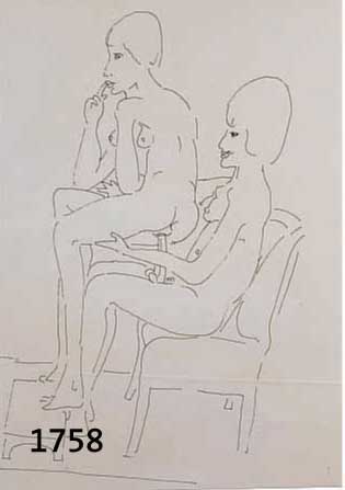 FRANK, EDVARD, 1909-1972, DREI TUSCHFEDER- ZEICHNUNGEN MIT EROTISCHEN DARSTELLUNGEN, RÜCKSEITIG MIT NACHLAßSTEMPEL VERSEHEN, JE CA. 29.5 X 21 CM