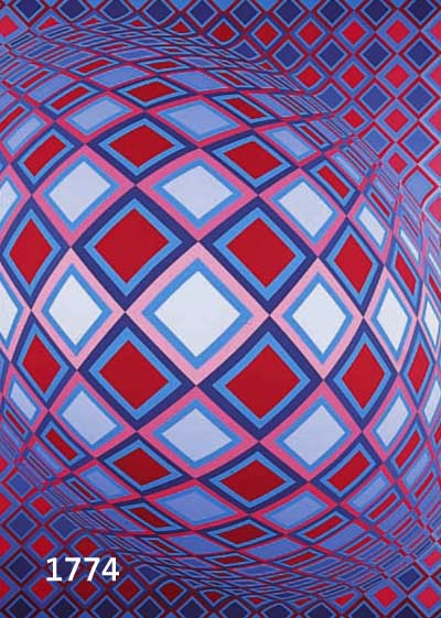 VASARELY, VIKTOR, 1908-1997, BASEL, FARBSERIGRAPHIE, HANDSIGNIERT, NUM. 33/275, CA. 66 X 66 CM