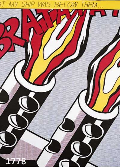 LICHTENSTEIN, ROY, 1923-1998, AS I OPENED FIRE, DREITEILIGE FARBLITHOGRAPHIE NACH EINEM ACRYL-GEMÄLDE VON 1964, EDITION STEDELIJK MUSEUM ...