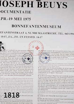 BEUYS, JOSEPH, 1921-1986, BONNEFANTENMUSEUM, OFFSET, HANDSIGNIERT UND DREIFACH GESTEMPELT, CA. 57.5 X 37.5 CM