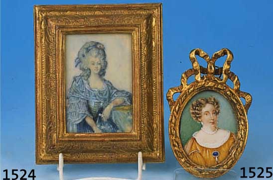 MINIATURMALEREI, WOHL ENGLAND, UM 1900, PORTRÄT EINER DAME MIT PERLENKETTE, GOUACHE AUF ELFENBEIN, IM OVAL CA. 7 X 5.5 CM, U.GL.,R