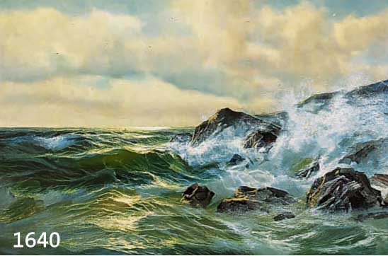 V. BERK, MITTE 20. JH., FELSEN IN DER BRANDUNG, ÖL/LWD., SIGNIERT, 50 X 70 CM, RAHMEN