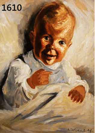 WESSEL, ERICH, GEB. 1906 HAMBURG, SCHÜLER VON ILLIES, HIER: BABY-PORTRÄT, ÖL/LWD, RE. U. SIGN. UND DAT. 41, CA. 49 X 38 CM