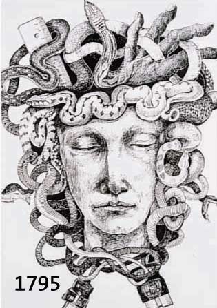 Krinner, Michaela, geb. 1915 WaldmÜnchen, MeiserschÜlerin Oskar Kokoschkas, Das Haupt der Medusa, Tuschfederzeichnung, handsign. und dat. 78, ...