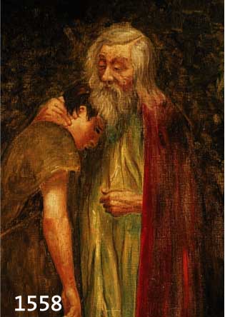 NAGORSKI, A., KÜNSTLER UM 1920, ALTER MANN UND JÜNGLING, WOHL MOTIV DES VERLORENEN SOHNES , ÖL/LWD (MIN. BESCH.), SIGN. U. DAT. 1924, 44 X 30 CM
