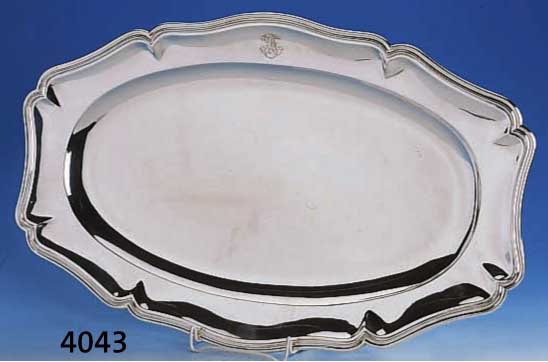 TABLETT, SCHWEIZ UM 1900, 800ER SILBER, SIGN. SPITZBARTH, TREIBARBEIT, BAROCKSTIL, 8-FACH GERIPPT UND 3-FACH GETREPPT, BESITZER- MONOGR. JEC ...