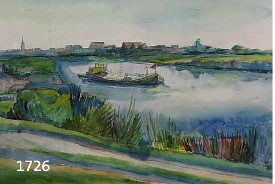 DEWALD, FRANZ, ANSICHT VON LADENBURG, AQUARELL, CA. 34 X 50 CM, PP, U.GL., R., RÜCKSEITIG BESTÄTIGUNG VON FRAU DEWALD