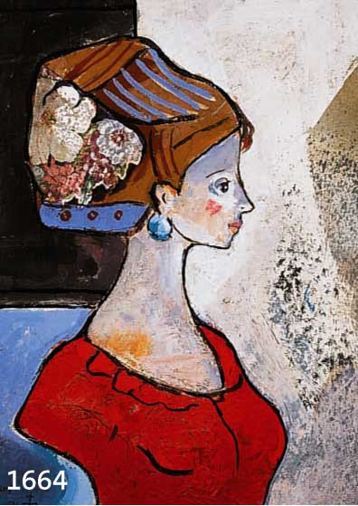 TORNE, SAMI MIGUEL, GEB. 1938 IN BARCELONA, BEKANNTER SPANISCHER KÜNSTLER MIT INTERNATION- ALER AUSSTELLUNGSTÄTIGKEIT, DAMENPORTRÄT, ÖL/ ...