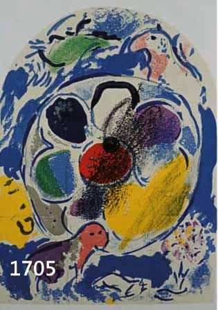 Chagall, Marc, 1887-1985, drei Farblitho- graphien aus der Serie Jerusalemer Fenster, Ed. Andre Sauret, Mourlot Paris 1962, je ca. 20.5 x 15 cm, PP