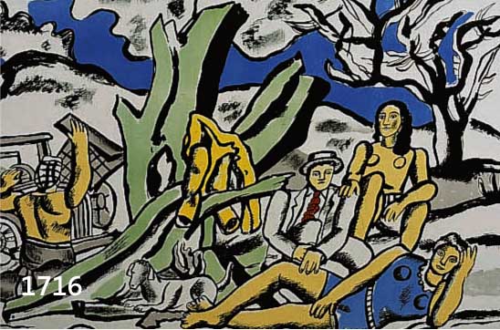 LEGER, FERNAND, 1881-1955, ZWEI FARBLITHO- GRAPHIEN, 38 X 49 CM BZW. 34 X 52 CM MIT BUG- FALTE
