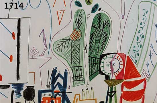 PICASSO, PABLO, 1881-1973, ZWEI FARB- LITHOGRAPHIEN AUS: PICASSOS SKETCHBOOK, ED. CERCLE D'ART PARIS 1960, JE CA. 25.5 X 41 CM, PP