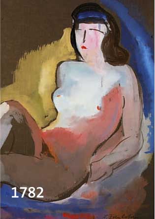 ZOLNHOFER, FRITZ, 1896-1965, LIEGENDER WEIBLICHER AKT, GOUACHE AUF PAPIER, RE. U. SIGNIERT UND DAT. 48, CA. 45 X 35 CM, PP, U.GL., R.