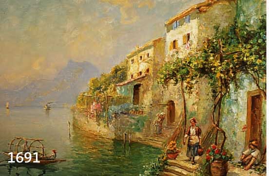 USADEL, MAX, SCHWEIZER MALER, UM 1900, ANICHT AUS LUGANO, ÖL/LWD, LI. U. SIGN. UND BEZ., CA. 50 X 70 CM, R.
