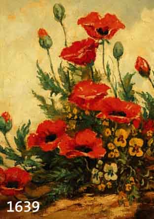 UNBEKANNTER MALER, WOHL DEUTSCH, UM 1900, STILLEBEN MIT KLATSCHMOHN UND STIEFMÜTTERCHEN, ÖL/LWD, UNSIGNIERT, CA. 50 X 40 CM, R.
