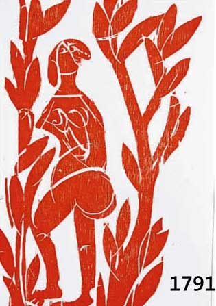 GRIESHABER, HAP,FARBHOLZSCHNITT 1968, AUF- LAGE 100, HANDSIGNIERT, CA. 30 X 21 CM, PP