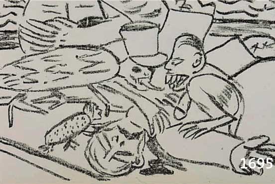MAX BECKMANN, LITHOGRAPHIE 1937, SÜNDENFALL, CA. 13 X 19 CM, PP