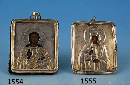 Reiseikone, Russland, um 1870-1900, Gottesmutter, Silberoklad, als AnhÄnger ge- fasst, 5x4 cm, l. Alterssp.