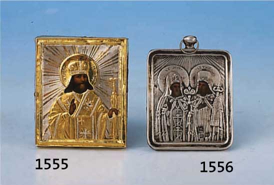 Reiseikone, Russland, um 1870-1900, vergol- detes Silberoklad, Heiligendarst., ca. 5x4cm, min. Alterssp.