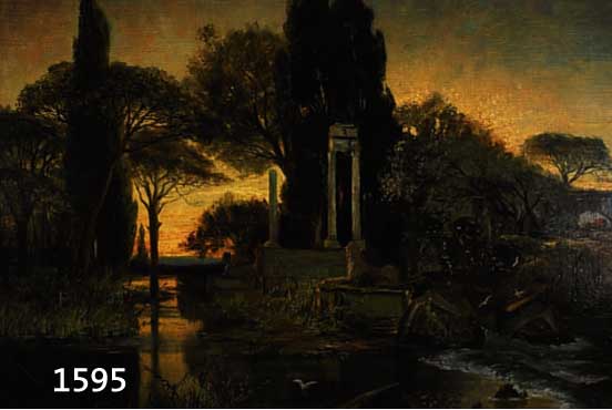 VARESE, GABRIELE, 19./20. JH., SPÄTROMANTISCHE MALEREI, IDEAL. LANDSCHAFT, IDEAL. SEELANDSCHAFT MIT RUINEN, SIGNIERT, DAT. 97, 84 X 100 CM