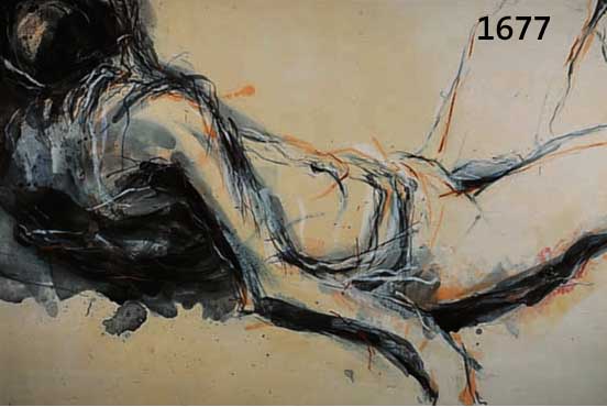 ZWICK, KLAUS, GEB. 1960 LIMBURGERHOF, LEBT IN BREMEN, LIEGENDER, MISCHTECHNIK AUF PAPIER, SIGNIERT UND DAT. 1986, CA. 60 X 80 CM, PP, U.GL., R.