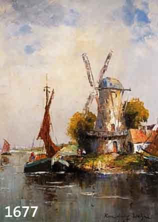 WEHN, RANDOLF, GEB. 1911 MÜNCHEN, WINDMÜHLE AN DER HOLL. KÜSTE, ÖL/LWD, RE. U. SIGN., CA. 60 X 50 CM, R.