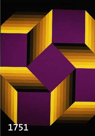 VASARELY, VIKTOR, 1908-1997, MALOM PURPLE, FARBSIEBDRUCK, HANDSIGNIERT, NUM. 119/300, CA. 90 X 60 CM