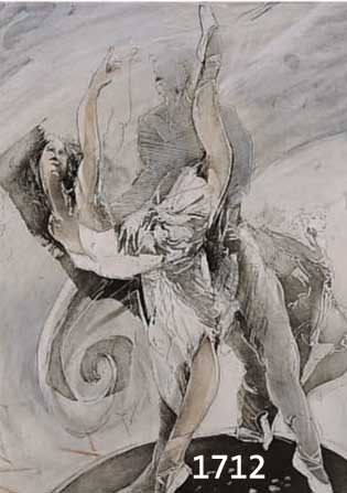 GÖrg, JÜrgen, geb. 1951 Dernbach, Inszenierung II, Farbaquatintaradierung, handsigniert, dat. 99, betitelt, num. e.a. XII/XX, ca. 40 x 31 cm