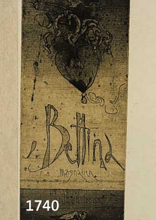 JANSSEN, HORST, 1929-1995, BETTINA, RADIERUNG, HANDSIGNIERT UND DAT. 74, NUM. 7/30, CA. 26 X 11.5 CM