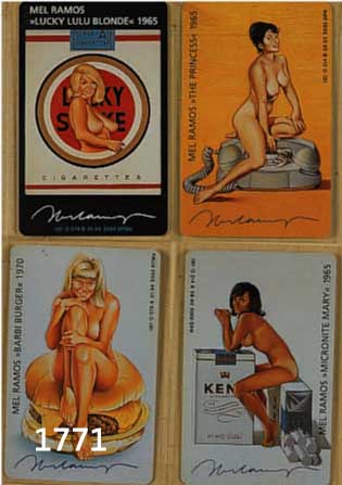 RAMOS, MEL, GEB. 1935, SET AUS VIER TELEFONKARTEN, JE CA. 8.5 X 5 CM