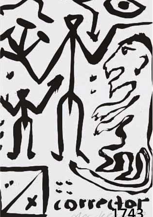 PENCK, A.R., GEB. 1939, CORRECTOR, LITHOGRAPHIE, HANDSIGNIERT, NUM. 26/100, CA. 29 X 21 CM