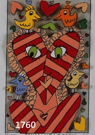 RIZZI, JAMES, GEB. 1951, MISS HEART, DREIDIMENSIONALE FARBLITHOGRAPHIE VON 1997, HANDSIGN., NUM. 301/350, CA. 10 X 6.5 CM