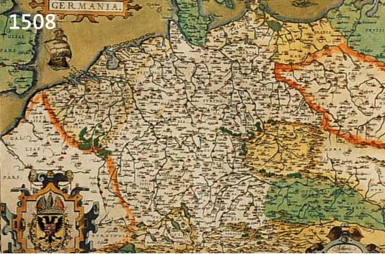 KOLORIERTE KUPFERSTICHKARTE, DEUTSCH, 17. JH., GERMANIE, MILITARIA GERMANICA MAGNA, MEDIOCRIA ET PARUA HEC SCALA CONTINET, MITTELBUG, CA. 36 X 50 ...