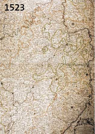 KUPFERSTICHKARTE VON SANSON/JAILLOT, 1692, CARTE DES PAIS SITUEZ ENTRE LA MOSELLE, LA SARRE, LE RHIN ET LA BASSE ALSACE, MIT GRENZ- KOLORIT, ...