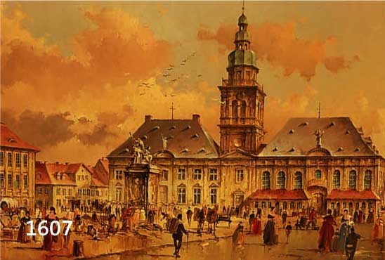 SCHOLTZ, HEINZ, GEB. 1925 BERLIN, DER MARKTPLATZ IN MANNHEIM, ÖL/KUPFERPLATTE, RE. U. SIGN., CA. 20 X 40 CM, R.