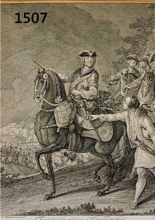 RIDINGER, JOH. ELIAS, DREI KUPFERSTICHE: 1 X FRIDERICUS HENRICUS ZU PFERD, CA. 29 X 23 CM; CHANGIEREN IM SCHRITT AUF DER VOLTE RECHTS, CA. 17 X 13 ...