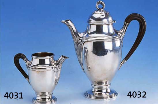 KAFFEE- BZW. TEEKANNE, FRANKREICH UM 1890/1900 950ER SILBER, MEISTERMARKE VVE. A. RISLER & CARRé, SCHWERE, QUALITÄTVOLLE VERARBEITUNG, ...