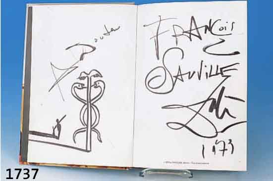 DALI, SALVADOR, 1904-1989, LES DINERS DE GALA, BUCHBAND, ERSTE AUSGABE MIT VIELEN TEILS DOPPELBLATTGROßEN ABBILDUNGEN, PARIS 1973, 321 SEITEN, ...