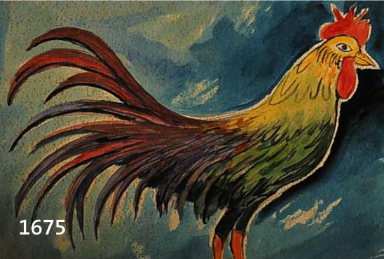 HECKENDORF, FRANZ, 1888 BERLIN-1962 MÜNCHEN, HAHN, AQUARELL AUF PAPIER, RE. U. SIGN. UND DAT. 60, CA. 56 X 71 CM, STOCKFLECKIG