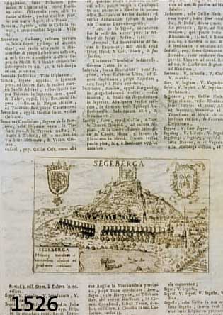 KONVOLUT VON 2 BLATT BAD SEGEBERG UND UM- GEBUNG, 1.) SEHR SELTENER KUPFERSTICH AUS VALEGIO, CA. 1713 SEGEBERGA AUF DER EINFACHEN BUCHSEITE, ...