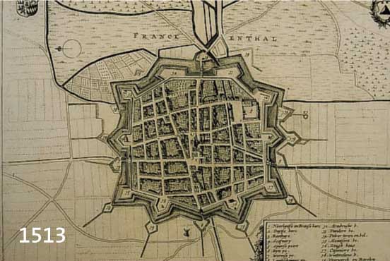 KONVOLUT VON 3 BLATT FRANKENTHAL UND UM- GEBUNG, 1.) KURIOSER KUPFERSTICH V. M. MERIAN, GA FRANKENTHAL AUS DER VOGELSCHAU MIT ERKLÄRUNG IN ...