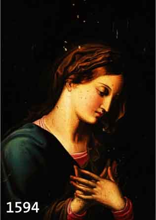 UNBEK. KÜNSTLER DES. 18. JH., MADONNA, SEHR FEINE MALEREI, ÖL/HOLZ (L. FARBSCHÄDEN), UNSIGN., 37 X 30 CM, R.