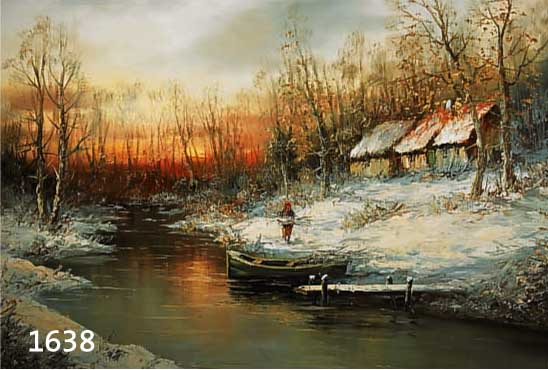 Schulz, Wilhelm, 1865-1952, verschneite Landschaft mit Reisigsammlerin am Bachlauf, Abendrot, Öl/Lwd, re. u. sign., ca. 70 x 100 cm, R.