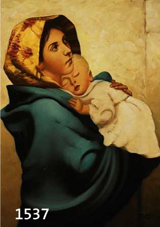 FERRUZI, ROBERTO, 1854 VENEDIG - 1934, MUTTER MIT KIND, SIGNIERT, ÖL/LWD., 50 X 40CM, RAHMEN