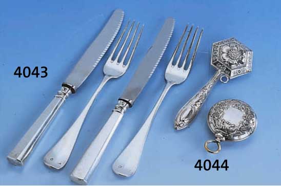 6 MESSER UND 6 GABELN, ÖSTERREICH UM 1880/90, KLASSIZISTISCH, ZEITLOS, MEISTERMARKE MGS TOTAL CA. 570 G