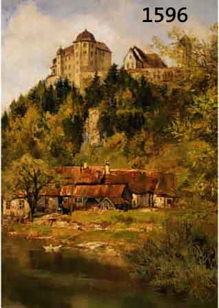BURGER, JOSEF, 1887 MÜNCHEN-1966, ANSICHT DER BURG JAGSTHAUSEN, ÖL/LWD, RE. U. SIGN., CA. 60 X 50 CM, R.