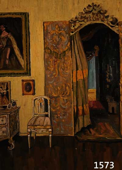 Spitta, Gertrud, geb. 1881 Berlin, studierte bei Hans Licht und Ernst Kolbe, hier: Interieur, Öl/Lwd, re. u. sign., ca. 63 x 49 cm, R.