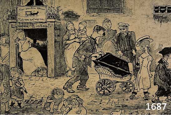 ZILLE, HEINRICH, 1858-1929, ZUR MUTTER ERDE, RADIERUNG, HANDBETITELT, MITTIG SIGNATURSTEMPEL, CA. 16.5 X 46 CM