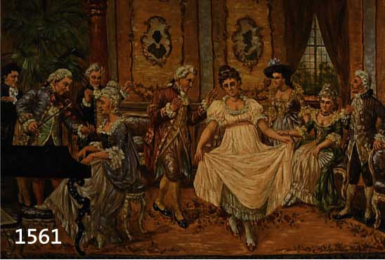 DAME, G., KÜNSTLER UM 1900, WOHL FRANKREICH, KONZERT IM SCHLOSS MIT ZAHLREICHEN PERSONEN IM ROKOKOTRACHT, DE- KORATIVE MALEREI, ÖL/LWD. ...