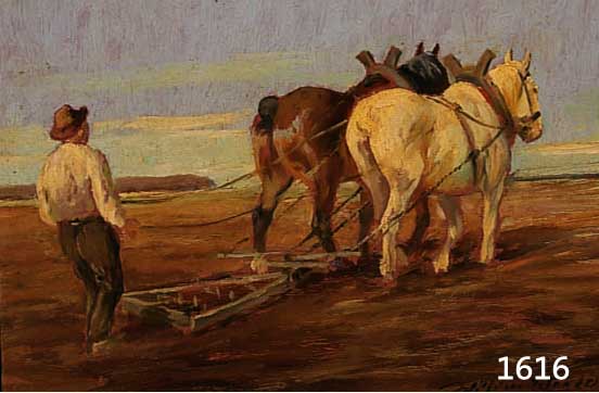 WESTEROP, WILHELM, UM 1931, POTSDAM ÖL/MALKARTON, BAUER MIT FUHRWERK, 17 X 25 CM BRONZIERTER PRUNKRAHMEN